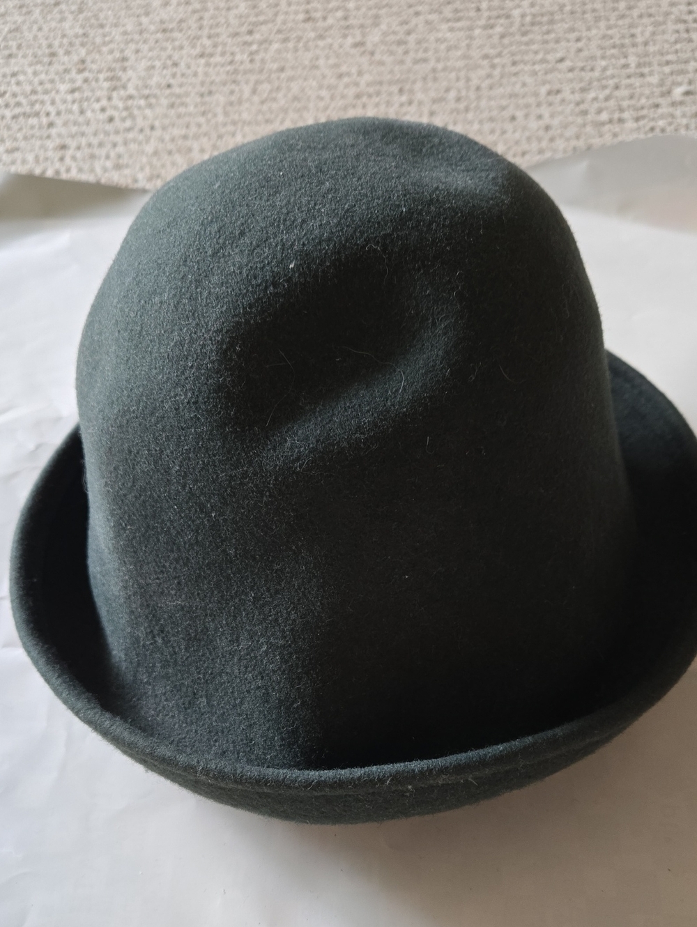 Women's Dark Green Wool Bowler Hat - Classic Style